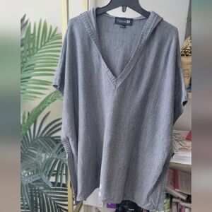Forever 21 Heather Grey Hooded Poncho - Size S/P